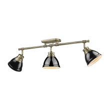 Golden 3602-3SF AB-BK - Yep by Golden Lighting Duncan 3-light Semi-Flush Mount in Aged Brass and Black shade